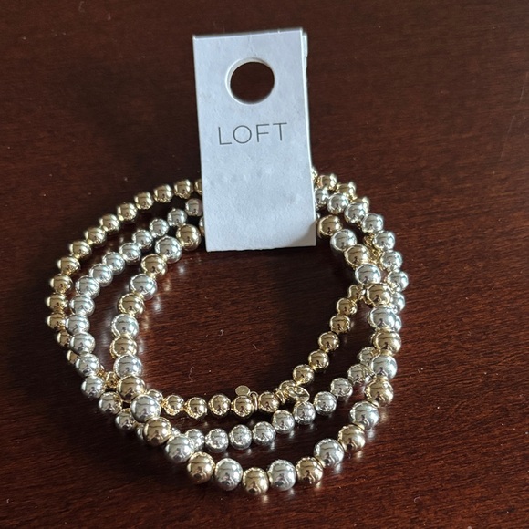 LOFT Jewelry - LOFT Gold and Silver Beaded Stretch Bracelet Set